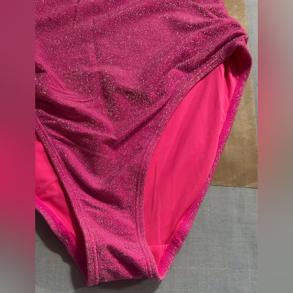 Good American Glitter Strapless One-Piece Swimsuit - Bright Pink - Picture 3 of 6